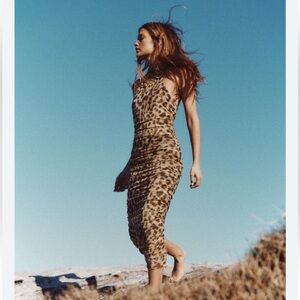 Zara Animal Print Midi Dress